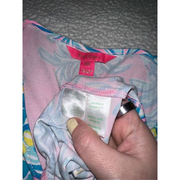 Lilly Pulitzer XXS Misha Sleeveless Wrap Dress Pelican Pink Pineapple Print NWT - Picture 5 of 9